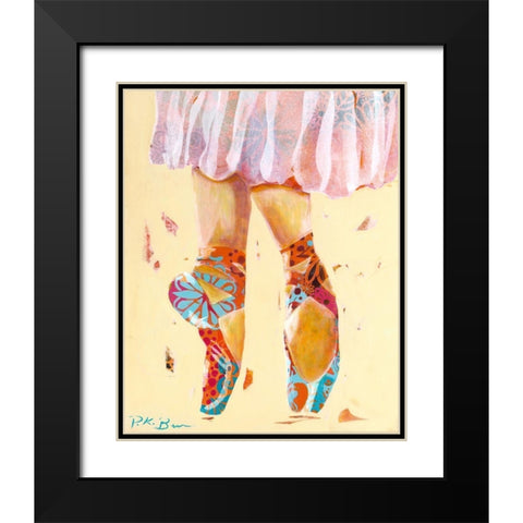 Ballet Slippers Black Modern Wood Framed Art Print with Double Matting by Beer, Pamela K.