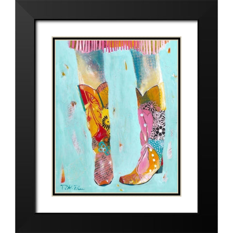Cowgirl Boots Black Modern Wood Framed Art Print with Double Matting by Beer, Pamela K.