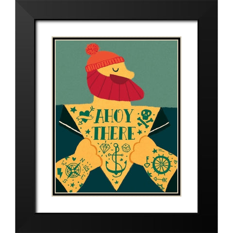 Ahoy There Black Modern Wood Framed Art Print with Double Matting by Buxton, Michael