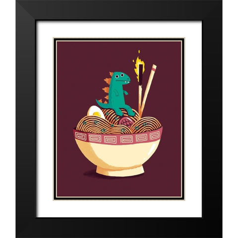 Guardian of the Noodles Black Modern Wood Framed Art Print with Double Matting by Buxton, Michael