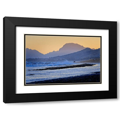 Shades of Blue Black Modern Wood Framed Art Print with Double Matting by Burdick, Chuck