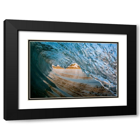 Wave 13 Black Modern Wood Framed Art Print with Double Matting by Baran, John