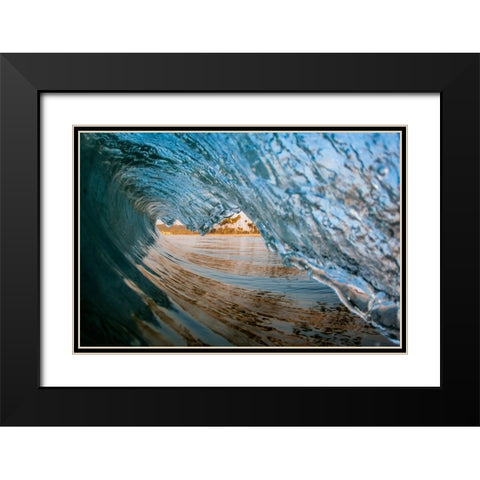 Wave 13 Black Modern Wood Framed Art Print with Double Matting by Baran, John