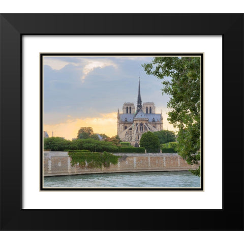 Notre Dame - View from the Seine Black Modern Wood Framed Art Print with Double Matting by Blaustein, Alan