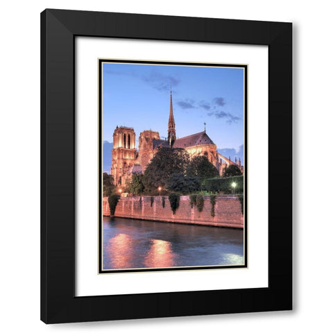 Notre Dame at Dusk Black Modern Wood Framed Art Print with Double Matting by Blaustein, Alan