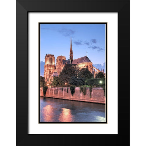 Notre Dame at Dusk Black Modern Wood Framed Art Print with Double Matting by Blaustein, Alan