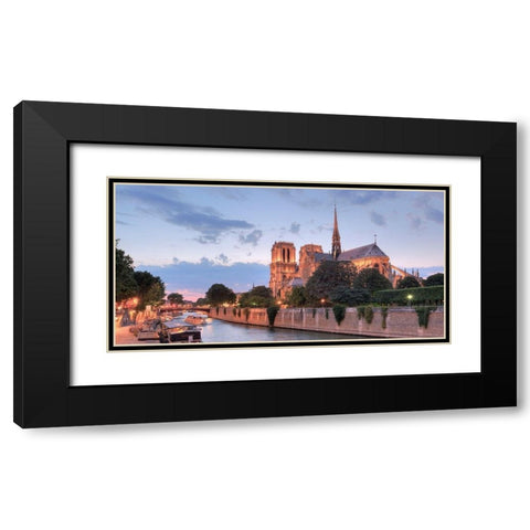 River View - Notre Dame Black Modern Wood Framed Art Print with Double Matting by Blaustein, Alan