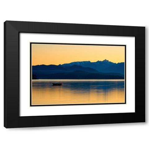 Golden Glow Black Modern Wood Framed Art Print with Double Matting by Burdick, Chuck