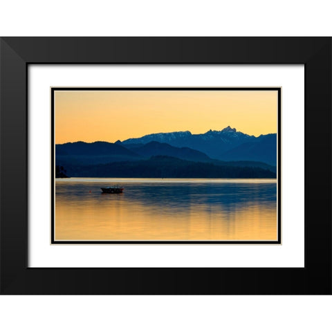 Golden Glow Black Modern Wood Framed Art Print with Double Matting by Burdick, Chuck