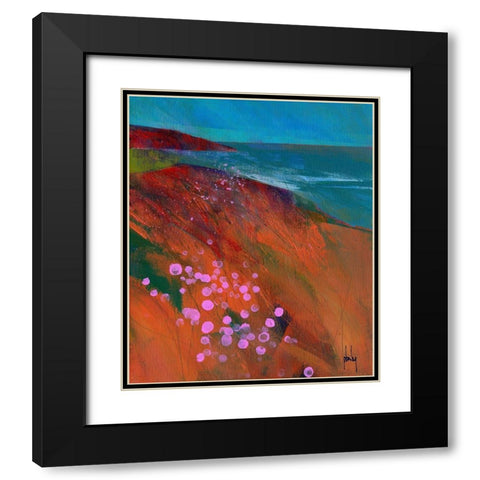 Sea Pinks Black Modern Wood Framed Art Print with Double Matting by Bailey, Paul