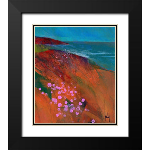 Sea Pinks Black Modern Wood Framed Art Print with Double Matting by Bailey, Paul