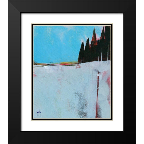 Snow Field Black Modern Wood Framed Art Print with Double Matting by Bailey, Paul