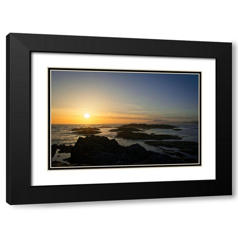 Coastal Waters At Sunset Black Modern Wood Framed Art Print with Double Matting by Burdick, Chuck