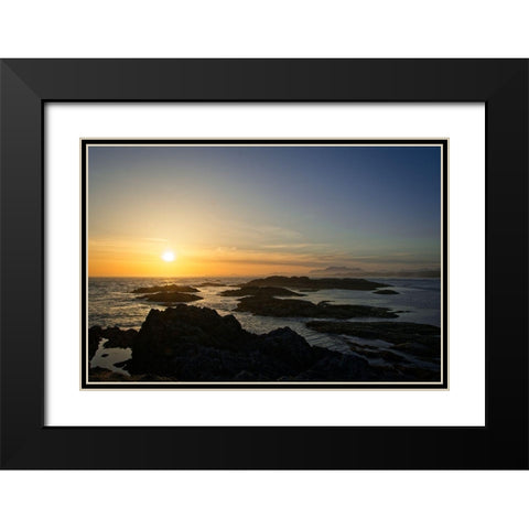 Coastal Waters At Sunset Black Modern Wood Framed Art Print with Double Matting by Burdick, Chuck