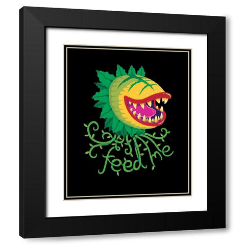 Feed Me Black Modern Wood Framed Art Print with Double Matting by Buxton, Michael