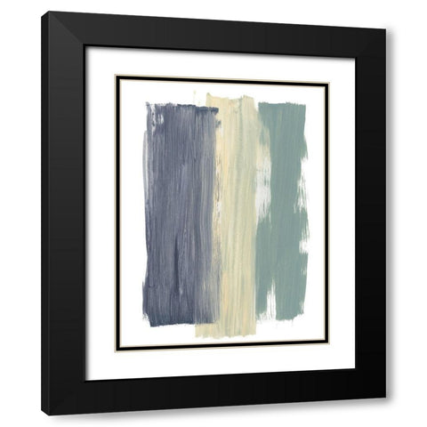 Striped Abstract Black Modern Wood Framed Art Print with Double Matting by Baker, Bronwyn
