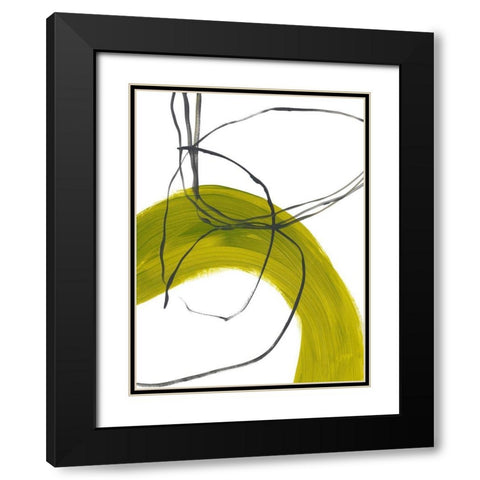 Citron Fusion No. 1 Black Modern Wood Framed Art Print with Double Matting by Baker, Bronwyn