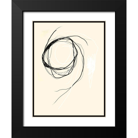 Threaded No. 1 Black Modern Wood Framed Art Print with Double Matting by Baker, Bronwyn