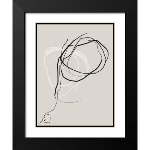 Threaded No. 3 Black Modern Wood Framed Art Print with Double Matting by Baker, Bronwyn