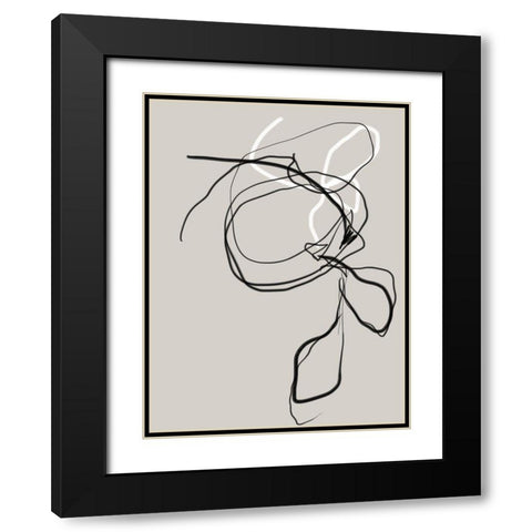 Threaded No. 4 Black Modern Wood Framed Art Print with Double Matting by Baker, Bronwyn