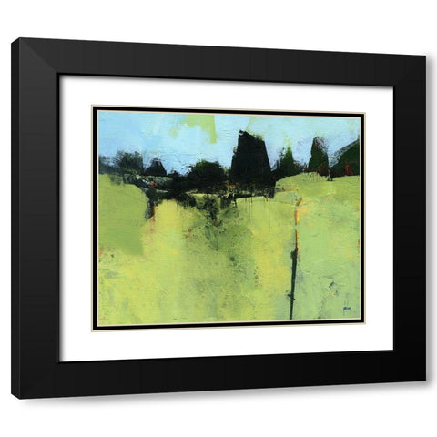 Green Fold Black Modern Wood Framed Art Print with Double Matting by Bailey, Paul