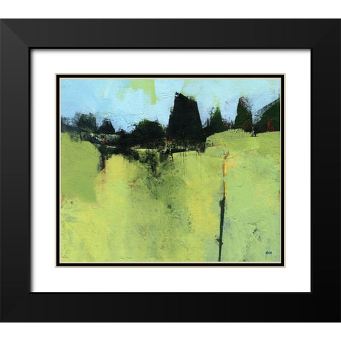 Green Fold Black Modern Wood Framed Art Print with Double Matting by Bailey, Paul