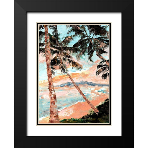 Paradise Palms Black Modern Wood Framed Art Print with Double Matting by Blaise, Tiffany