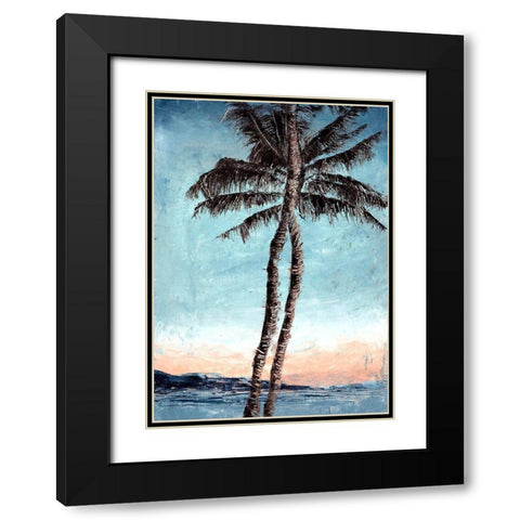 Sunset Palms Black Modern Wood Framed Art Print with Double Matting by Blaise, Tiffany