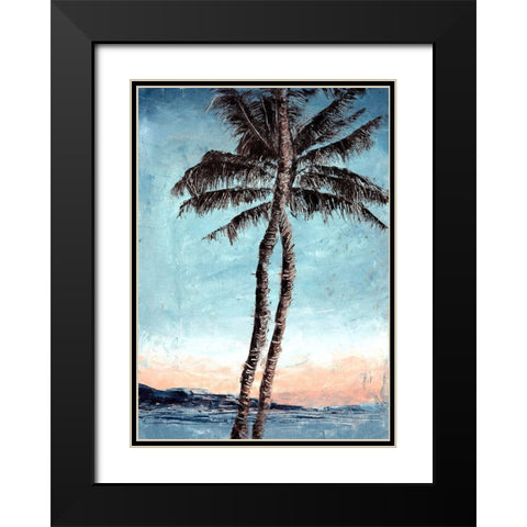 Sunset Palms Black Modern Wood Framed Art Print with Double Matting by Blaise, Tiffany