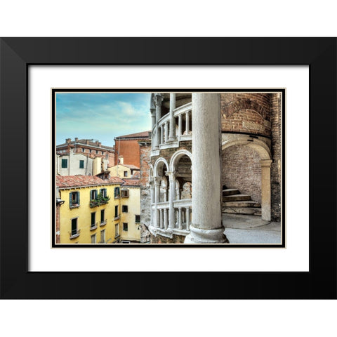 Scala del Contarini Bovolo #4 Black Modern Wood Framed Art Print with Double Matting by Blaustein, Alan