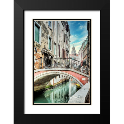 Venetian Canale #21 Black Modern Wood Framed Art Print with Double Matting by Blaustein, Alan