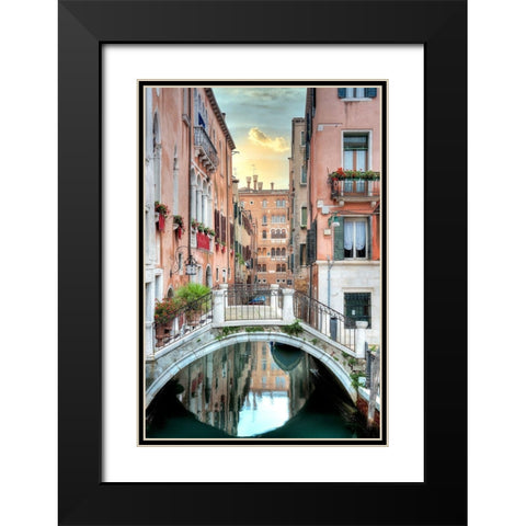 Venetian Canale #20 Black Modern Wood Framed Art Print with Double Matting by Blaustein, Alan