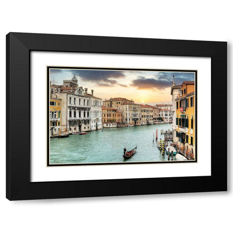 Gran Canal Vista At Dusk #10 Black Modern Wood Framed Art Print with Double Matting by Blaustein, Alan