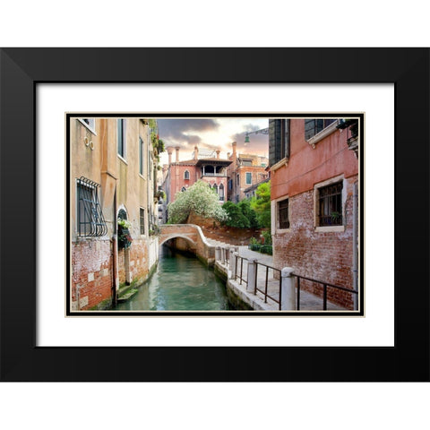 Venetian Canale #9 Black Modern Wood Framed Art Print with Double Matting by Blaustein, Alan