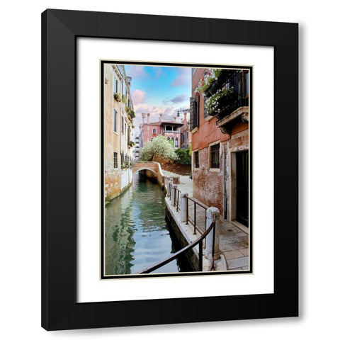Venetian Canale #8 Black Modern Wood Framed Art Print with Double Matting by Blaustein, Alan