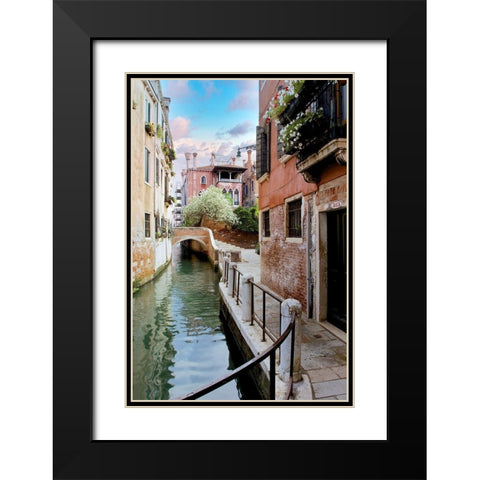 Venetian Canale #8 Black Modern Wood Framed Art Print with Double Matting by Blaustein, Alan