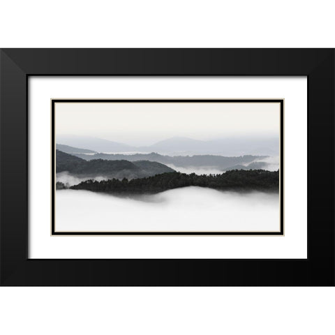 Rolling Fog, Smoky Mountains No. 2 Black Modern Wood Framed Art Print with Double Matting by Bell, Nicholas