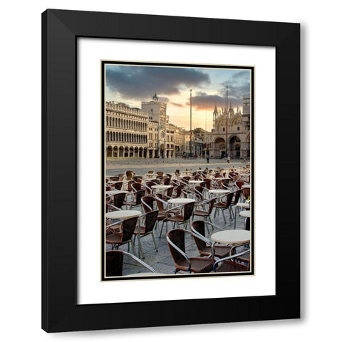 Piazza San Marco Sunrise #8 Black Modern Wood Framed Art Print with Double Matting by Blaustein, Alan