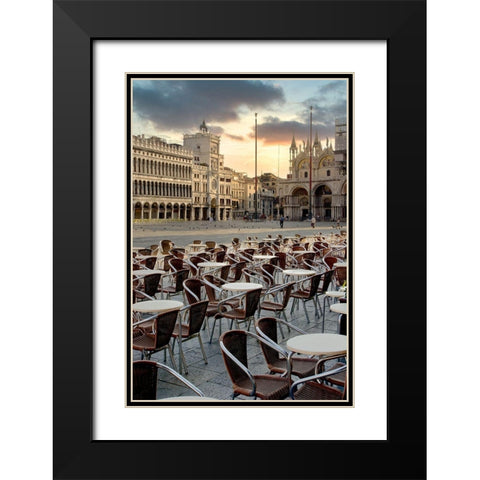 Piazza San Marco Sunrise #8 Black Modern Wood Framed Art Print with Double Matting by Blaustein, Alan