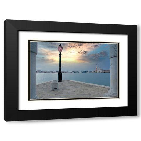 Gran Canale Sunrise #1 Black Modern Wood Framed Art Print with Double Matting by Blaustein, Alan