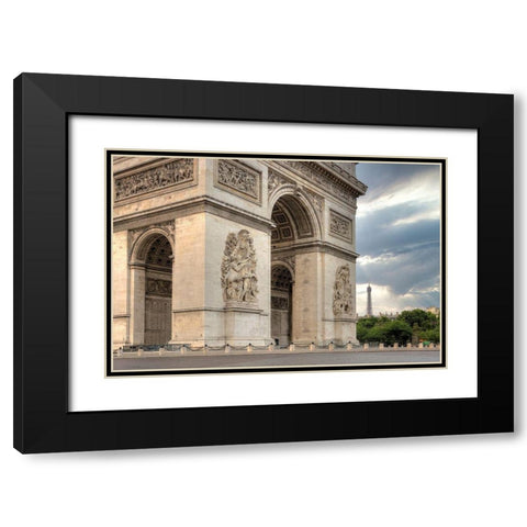 Paris Cityscape I Black Modern Wood Framed Art Print with Double Matting by Blaustein, Alan