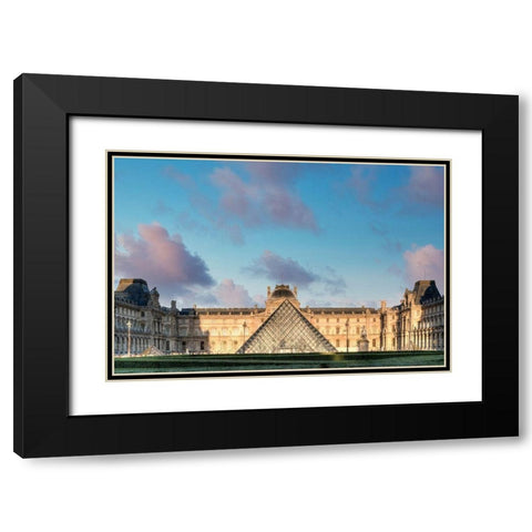 The Louvre Palace Museum I Black Modern Wood Framed Art Print with Double Matting by Blaustein, Alan