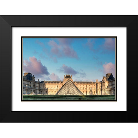 The Louvre Palace Museum I Black Modern Wood Framed Art Print with Double Matting by Blaustein, Alan