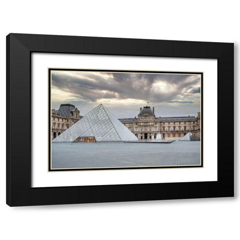 The Louvre Palace Museum II Black Modern Wood Framed Art Print with Double Matting by Blaustein, Alan