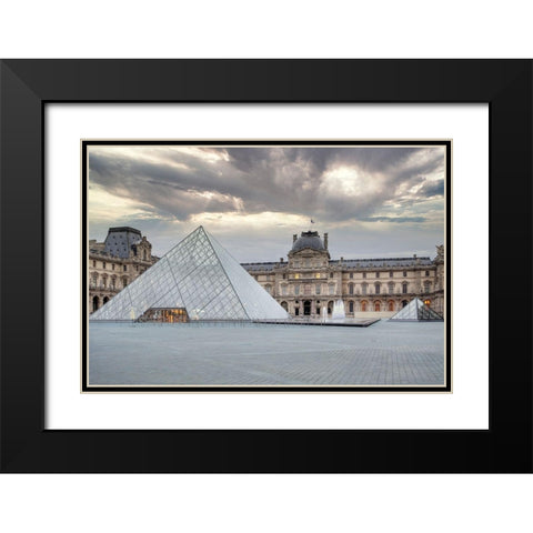 The Louvre Palace Museum II Black Modern Wood Framed Art Print with Double Matting by Blaustein, Alan