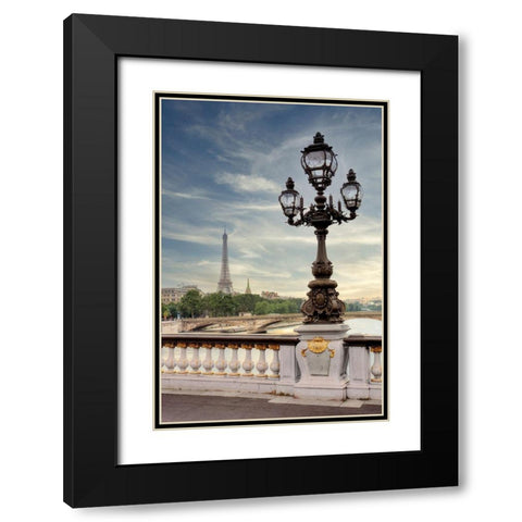 View of Eiffel Tower Black Modern Wood Framed Art Print with Double Matting by Blaustein, Alan