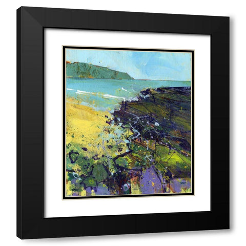 Clarach Bay Black Modern Wood Framed Art Print with Double Matting by Bailey, Paul