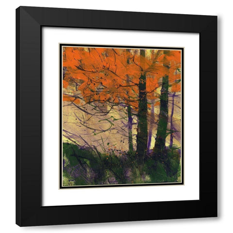 Flame Black Modern Wood Framed Art Print with Double Matting by Bailey, Paul