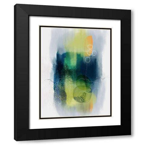 Misty Mountain Lake Black Modern Wood Framed Art Print with Double Matting by Banerjee, Ishita