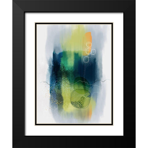 Misty Mountain Lake Black Modern Wood Framed Art Print with Double Matting by Banerjee, Ishita